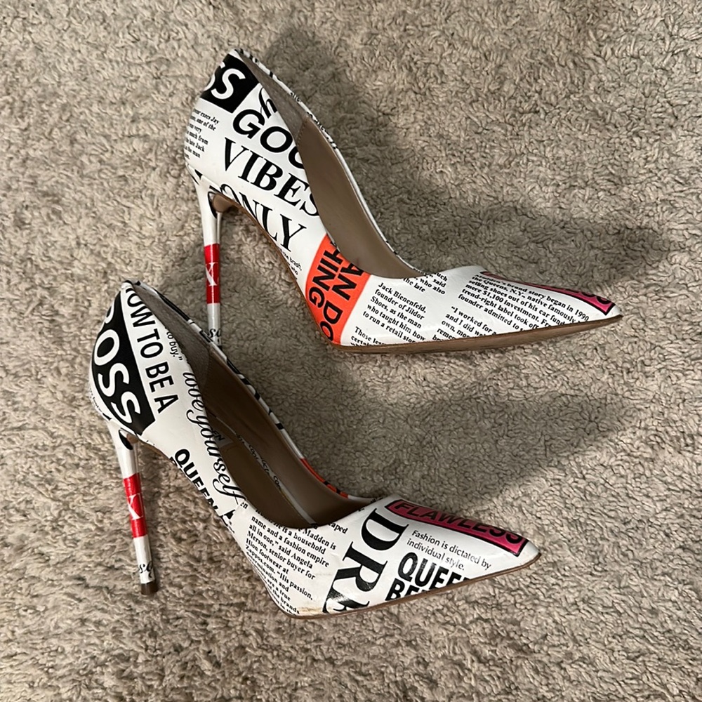 Steve Madden newspaper heels